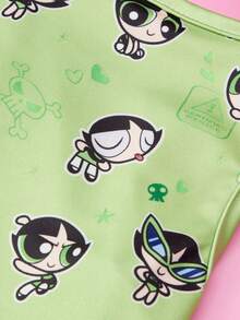 THE POWERPUFF GIRLS X PETSIN 1件可愛大眼女孩花朵與情書印花寵物背心，親膚透氣，休閒風格，防蚤、減少掉毛、耐熱，讓您的貓或狗舒適可愛，適合室內或室外日常穿著 - 彩色 - 查看 9