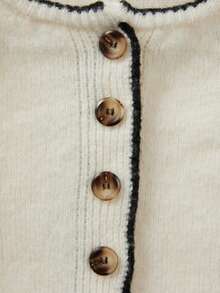 SHEIN Women's Colorblock Casual Versatile Daily Wear Cardigan - Multicolor - View 8
