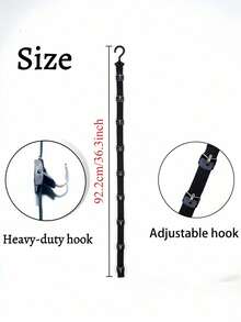 1/2/3 Pcs Black Multi-Layer Vertical Hanging Hat Organizer With Hooks, Cap Storage Strap For Closet & Door - Multicolor - View 5