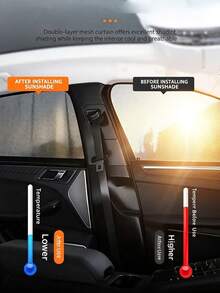 Universal Car Window Sun Shades, Front & Rear Side Window UV Protection Mesh Curtains, Heat Insulation, Mosquito Proof, Reflective Sun Visors, Protect Car Window Films - Multicolor - View 10