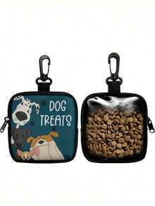 1 Pack Portable Polyester Dog Training Treat Bag With Zipper Closure, Colorful Pet Snack Pouch With Single-Sided Printing & One Transparent Side, Pet Accessory For Outdoor Activities & Dog Walking - Multicolor - View 13
