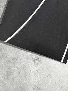 Sport MetroGents 男士抽繩腰拼色休閒百搭日常旅行運動長褲 - 黑色 - 查看 5