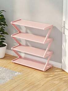 1PC Z Shaped Shoe Rack Plastic Floor Standing Storage Shelf Multi Function High Capacity Easy Assemble Organizer For Home Dorm Living Room Bedroom Space Saving - Multicolor - View 14