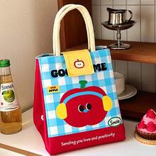 1 buah Tas Bekal Kawaii Kotak Bekal Lucu untuk Wanita Tas Bekal yang Dapat Digunakan Kembali Tas Tangan Tas Pendingin untuk Piknik dan Kerja - MultiWarna - View 7