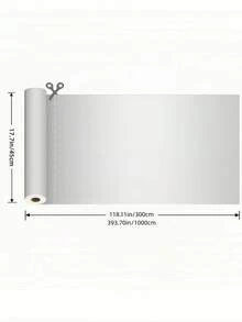 Grey Self-Adhesive Wallpaper Roll – Waterproof Thick Vinyl Film, Removable Peel And Stick For Wall, Furniture, Drawer Liner - Light gray - View 3