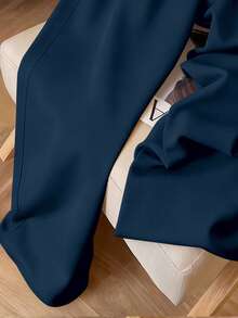 Resyla Fashionable Versatile Minimalist Solid Color Women's Sweatpants - Navy Blue - View 4