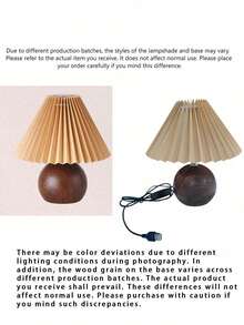1 Piece Wooden Aesthetic Decorative Table Lamp, Usb Powered, Scandinavian Modern Retro Style, Suitable For Bedroom, Dining Room, Office, Led Light Source - Desk Lamp - View 4