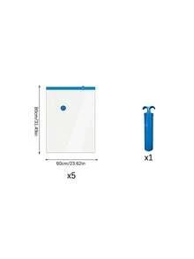 5-Piece Vacuum Transparent High-Quality Compressed Storage Bag, Suitable For Portable Storage Of Travel Essentials, Clothes, Bedding, Blankets, Quilts, Etc. Manual Vacuum Pump Compression Bag Set. - Multiple Specifications - View 13