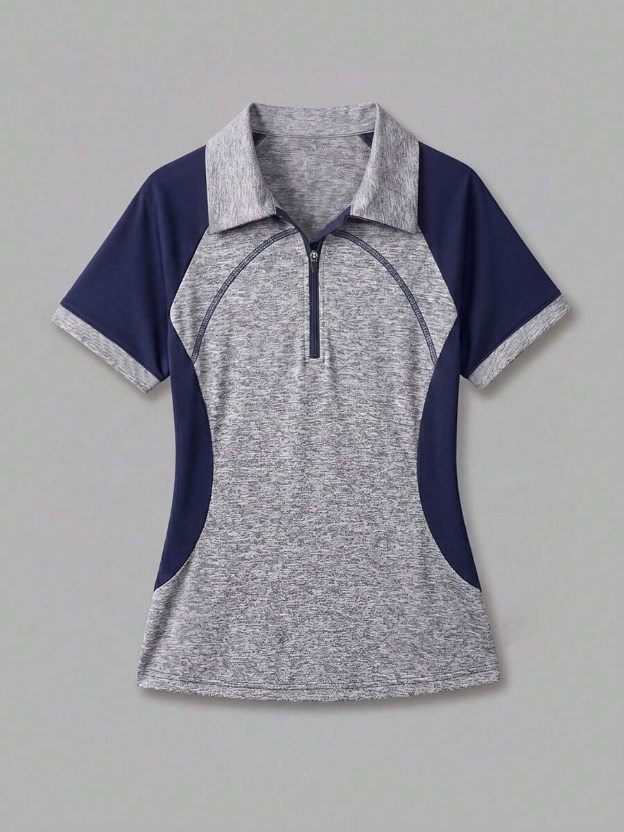 CourtClass CourtClass Camisa polo deportiva de manga corta con patchwork de bloques de color - Multicolor - Ver 1
