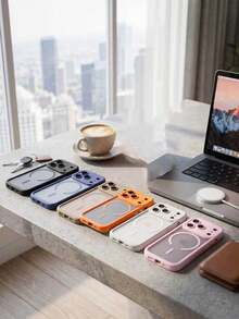 Translucent Matte Camera Protection Magnetic Wireless Charge Phone Case Compatible With IPhone 17 ProMax 17Pro 17Air 17 16 15 14 13 12 11 Pro Max Armor Plus Back Cover - bright orange - View 2