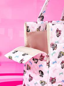 THE POWERPUFF GIRLS X PETSIN 可愛絎縫托特包 大容量加厚手提包 休閒日常購物肩背包 - 彩色 - 查看 8