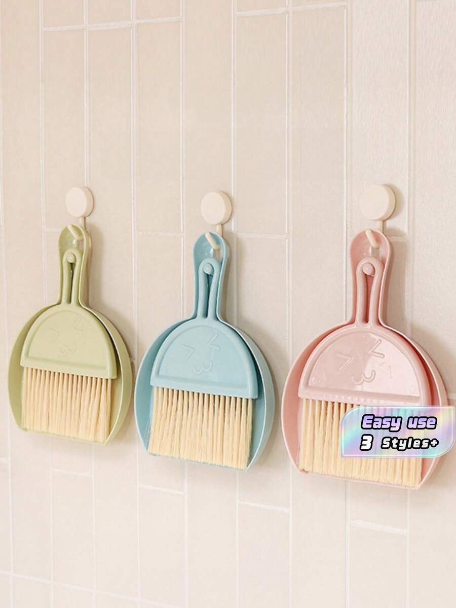 1 Paket Set Sapu Mini, Sapu Genggam Portabel Kecil, Alat Pembersih Meja Rumah Tangga untuk Penggunaan di Rumah & Kantor - Beraneka warna - View 1