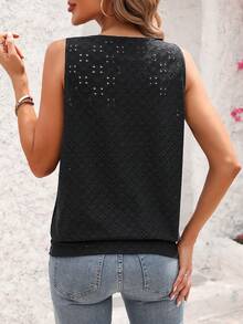 EMERY ROSE Women's Summer Casual Solid Color Tank Top Everyday Black - Black - View 2