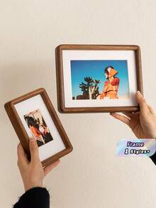 1-Piece Set Of High-End Mortise And Tenon Solid Wood Photo Frames, Desktop Photo Frames, Creative Solid Wood Photo Frames, Birthday And Graduation Gifts - Black walnut - View 1