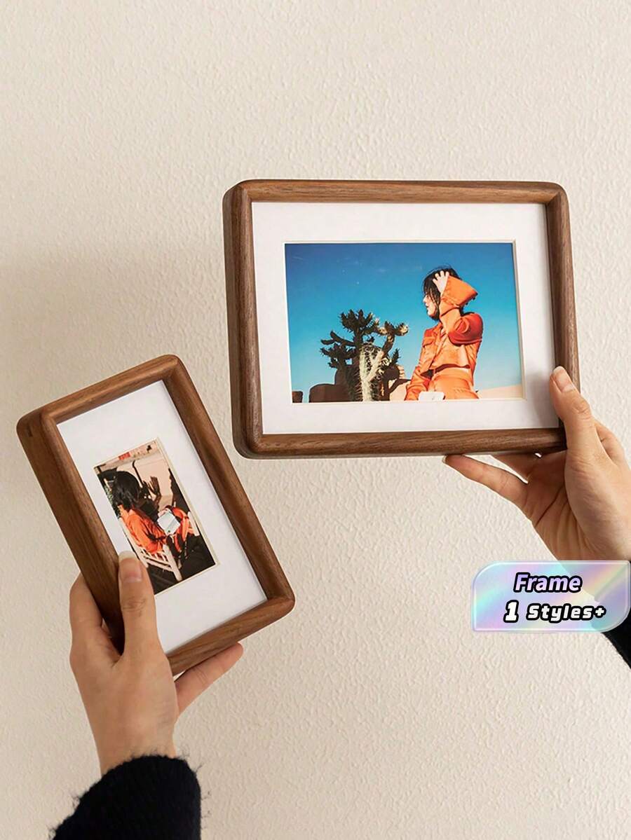 1-Piece Set Of High-End Mortise And Tenon Solid Wood Photo Frames, Desktop Photo Frames, Creative Solid Wood Photo Frames, Birthday And Graduation Gifts - Black walnut - View 1