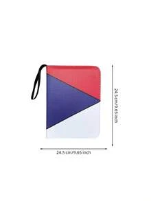 Zazumi 1pc Red White Colorblock Zipper Trading Card Binder, Portable Card Collection Album With Wrist Strap, Game Card Storage Book For TCG Cards, Sports Cards, Collector Organizer & Gift - View 13