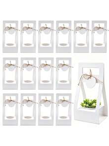 10Pcs Kraft Paper Plant Gift Bags With Handles & Tags, Portable Potted Succulent Carry Bags, Perfect For Father's Day, Wedding & Party Small Gifts, Mini Plant Presents - A - View 8