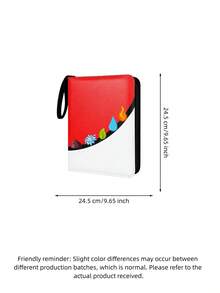 Zazumi 1pc Red White Colorblock Zipper Trading Card Binder, Portable Card Collection Album With Wrist Strap, Game Card Storage Book For TCG Cards, Sports Cards, Collector Organizer & Gift - View 15