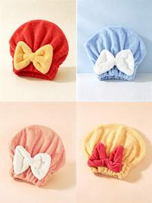 4pcs JapaneseStyle Hair Drying Caps For Women, HeadWrapped Design Crafted From Soft Coral Fleece Fabric With Super Water Absorption And Quick-Drying Performance It Easily Wraps Long Hair And Saves Hair From HighTemperature - Multicolor - View 13