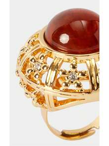 Noxbound Resin Niche Personalized Ring - Gold-orange resin - View 4