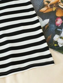 SHEIN 女童 2 件套，藍色打結短版上衣 + 黑色針織背心洋裝，休閒百搭通勤日常穿搭 - 彩色 - 查看 7
