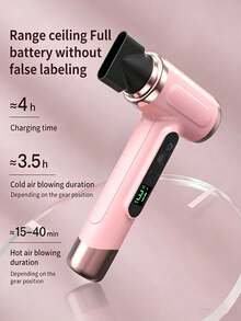 Teckwe 便攜式吹風機 USB充電 人體工學握把 冷熱風 200W 快乾附吹嘴 旅行用 電池參數：2600mAh*6 電池 5V - 彩色 - 查看 3