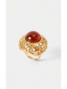 Noxbound Resin Niche Personalized Ring - Gold-orange resin - View 1
