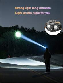 Teckwe 1pc Bright LED Sensor Headlamp, Mini Portable USB Rechargeable Rotating Headlamp For Outdoor Adventure, Camping, Fishing - one size fits all - View 4
