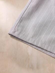 EverLounge British Style Minimalist Fashion Men's Light Gray Striped Fabric Lounge Pants - Grey - View 5