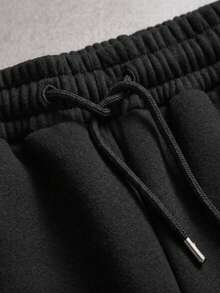 STYNVO Men's Geometric Pattern Pocket Loose Casual Pants - Black - View 4