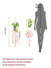 人造紫藤花仿真藤蔓花環，掛飾紫藤花藤附緞帶裝飾，適用於居家、婚禮拱門、牆面、花園、臥室、戶外、辦公室與派對裝飾 - 淺粉色 - 查看 4