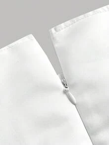 Girlism Tween Girls Dresses Spring Summer New White Woven Satin Casual Elegant Vintage Long Puff Skirt, Vintage Waist-Cinching Dress, Elegant Ruched Large A-Line White Dress, Suitable For Weddings, Dates, Outings, Cute, French White Waist-Cinching Dress - White - View 2