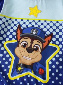 Maija Kids SHEIN | PAW Patrol Maija Kids 小男孩波點卡通印花休閒日常長袖T恤 - 藍白色 - 查看 6