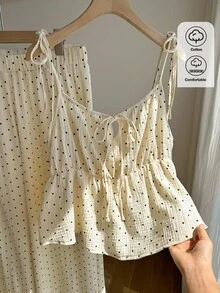 Comfortcana 大尺碼女款秋季休閒波西米亞風商務休閒白色印花細肩帶背心與長褲兩件套，夏季可愛，萬聖節度假 - 白色 - 查看 8