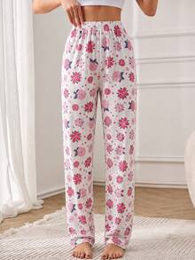 SHEIN 女款 2 件組花卉印花多色睡眠褲 - 彩色 - 查看 4