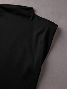 SHEIN Franclia 夏季優雅無袖波點下擺洋裝 - 黑色 - 查看 6