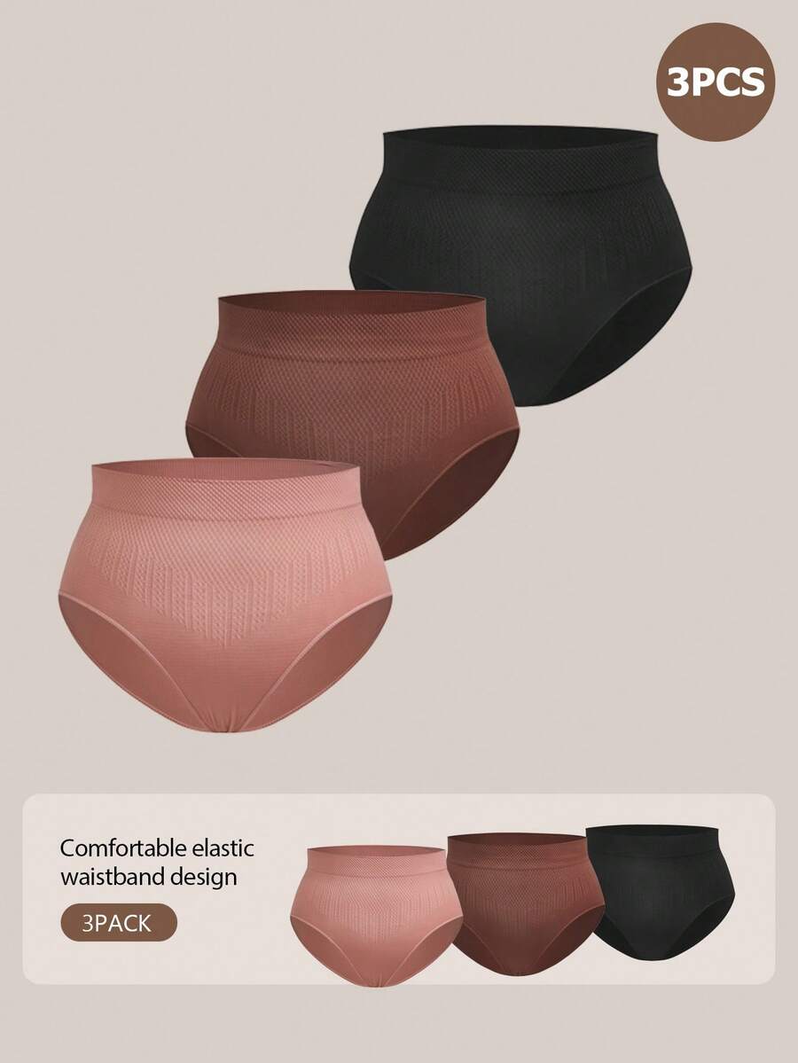 Barelissa 女款無縫大尺碼高彈性舒適內褲 3入組 - 彩色 - 查看 1