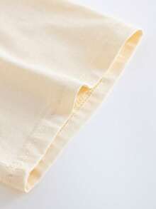 SHEIN LUNE 夏季咖啡字母印花T恤與條紋短褲女款兩件套 - 咖啡棕 - 查看 6