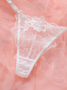 SHEIN Esselle 2件組女款裸色性感內衣套裝 - 白色 - 查看 5