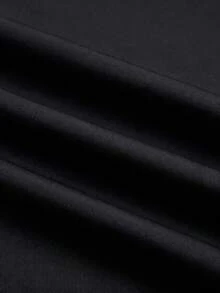 SHEIN BASICS 女款純色極簡百搭細肩帶背心，適合度假與海灘穿著 - 黑色 - 查看 3