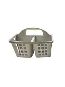 1 pieza Cesta de almacenamiento de escritorio de plástico, cesta de almacenamiento multifuncional de unicolor minimalista para el hogar - Gris - Ver 5