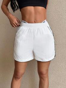 Dewbera Dewbera Women's Lightweight Sports Shorts, Comfortable For Fitness, Yoga And Multi-Scenario Wear - White - View 4