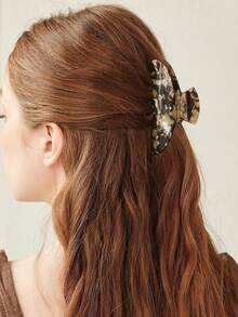 MOTF PREMIUM SEMI-CIRCULAR DARK BROWN OIL PAINTING MICRO-INLAID RHINESTONE ASYMMETRICAL RHINESTONE ELEGANT HAIR CLIP (ASYMMETRICAL PATTERN) - dark brown - View 7