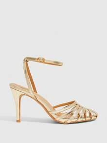 CUCCOO SZL Golden Strap Women's Fashion High Heel Sandals - Gold - View 2