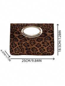 Cirelle 1Pc/2Pcs Portable PU Leather Hand Clutch Equipped With Shiny Metal Hardware. Retro Leopard And Minimalist Woven Designs Are Selectable. Large Capacity Holds Personal Essentials, Perfect For Multiple Occasions As A Refined Festival Gift For Females. - Multicolor - View 16