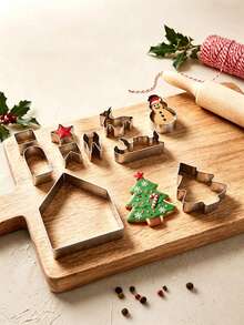 Haus Hana 21pcs Christmas Cartoon Biscuit Mold Press Baking Cake Tool Mousse Circle Biscuit Mold Shape Halloween - Silver - View 2