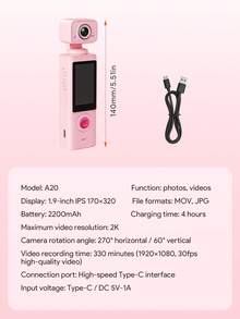 JMMO Kamera Gimbal Saku Genggam, Kamera Aksi Vlog Portabel dengan Stabilisasi, Kamera Perekam Video Mini untuk Vlogging Perjalanan - View 7