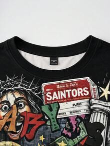 Gym Rark Conjunto deportivo de camiseta y pantalones cortos con estampado de dibujos animados para hombres - Multicolor - Ver 4