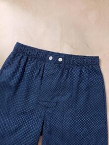 EverLounge Men's Old Money Style Minimalist Fashion Navy Blue Polka Dot Print Allover Pants - Navy Blue - View 3