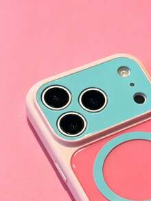 ShellaStory Casing Ponsel Magnetik Fashion Dopamine Color Blocking Kompatibel Dengan iPhone 18 17 Pro Max 17 Pro 17 Pro 16 14 15 Pro Max 14 15 16 17 18 Pelindung Warna Permen Kreatif - Berwarna merah muda - View 3
